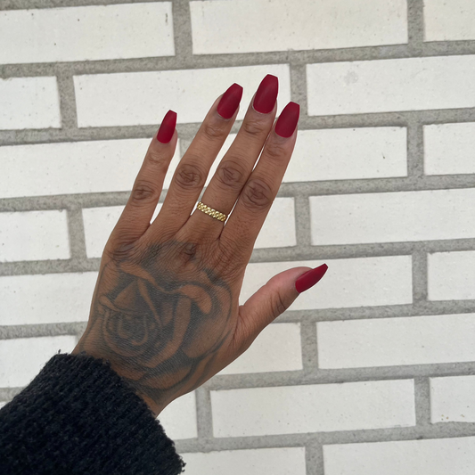 Middel Lang Bordeaux Rood