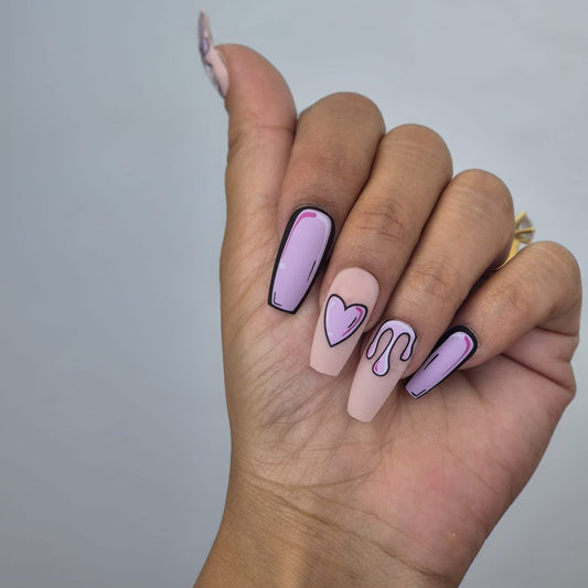 Middel Lang Cartoon Roze